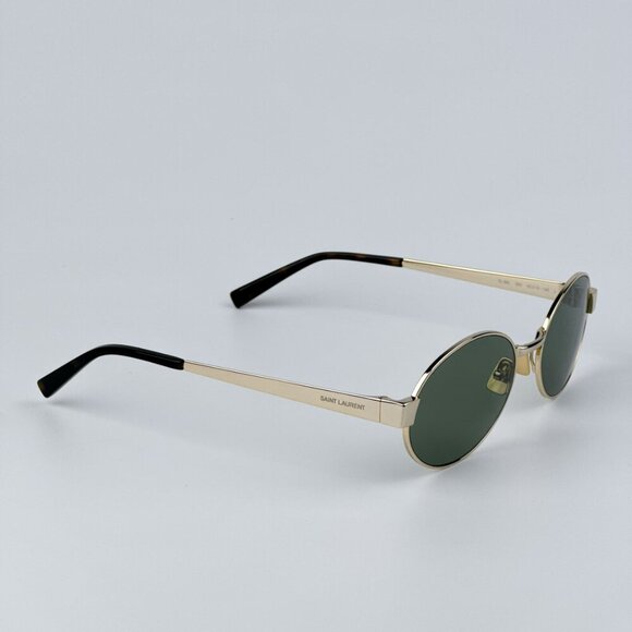 Saint Laurent SL692 003 BRAND NEW Sunglasses Gold Green Oval Men - Picture 9 of 13